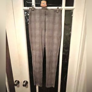 Zara pull on multi colored plaid print pants S